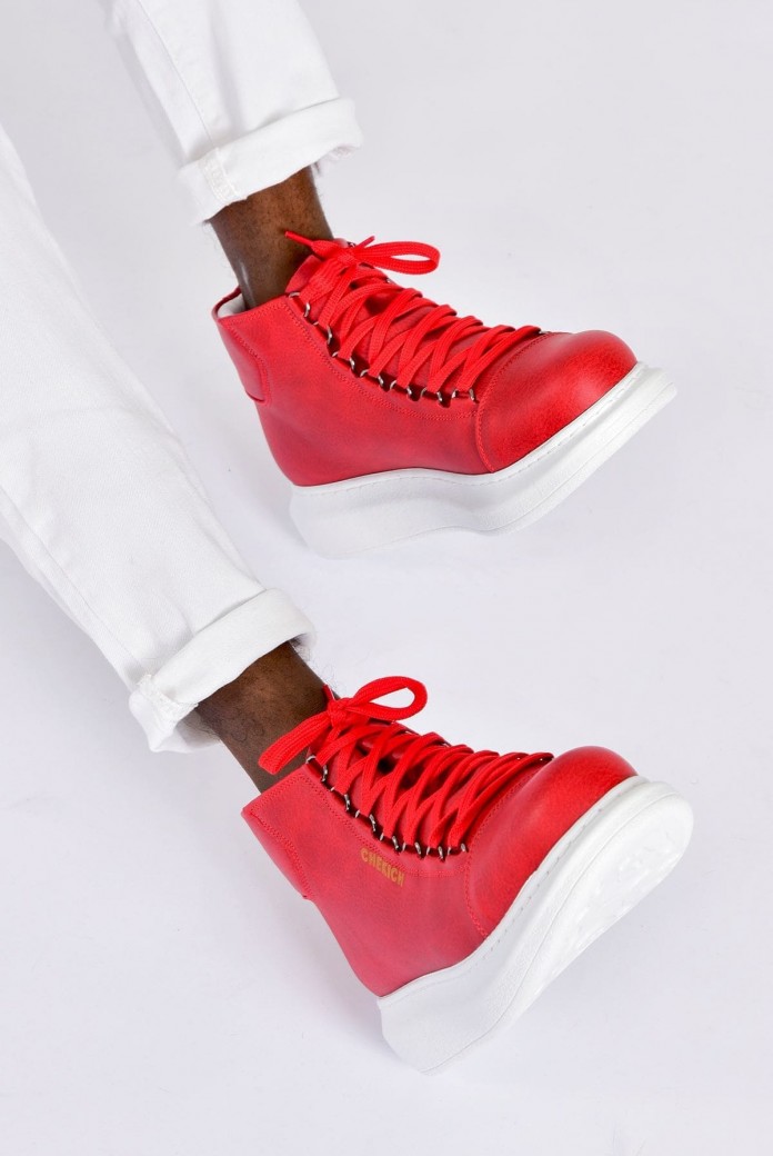 CH258 Roma Erkek Spor Günlük Bağcıklı Cilt Bot CBT - Kırmızı CH258 Roma Erkek Spor Günlük Bağcıklı Cilt Bot CBT - Kırmızı