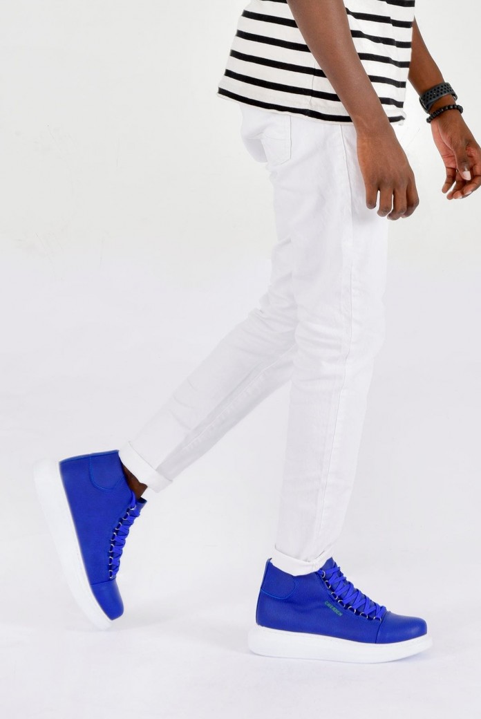 CH258 Roma Erkek Spor Günlük Bağcıklı Cilt Bot CBT - Mavi CH258 Roma Erkek Spor Günlük Bağcıklı Cilt Bot CBT - Mavi