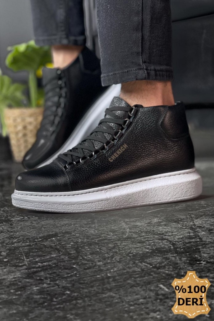 CH258 Roma Erkek Spor Günlük Bağcıklı Hakiki Deri Bot DBT - Siyah
