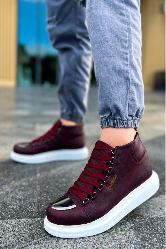 CH267 Roma Mirror Erkek Spor Günlük Bağcıklı Cilt Bot CBT - Bordo CH267 Roma Mirror Erkek Spor Günlük Bağcıklı Cilt Bot CBT - Bordo