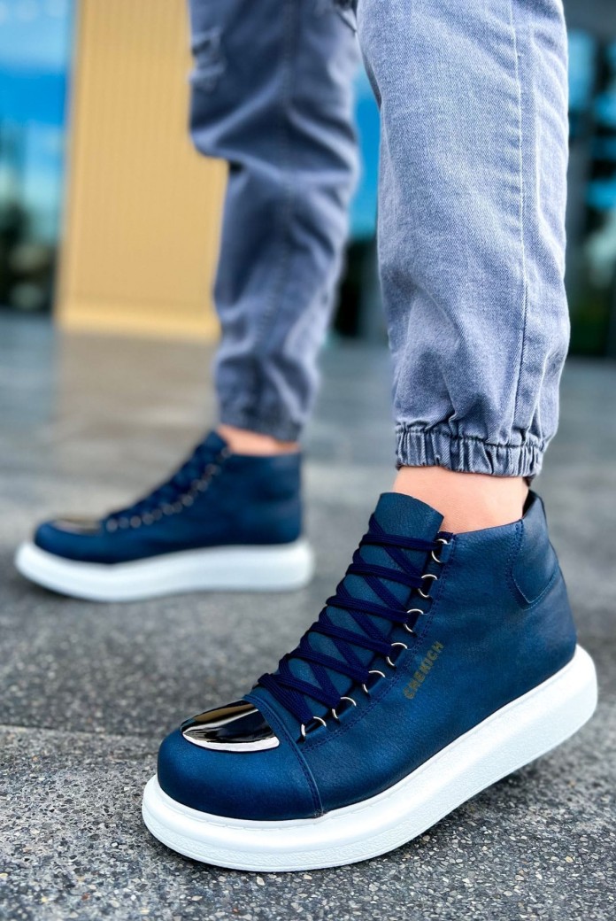 CH267 Roma Mirror Erkek Spor Günlük Bağcıklı Cilt Bot CBT - Lacivert CH267 Roma Mirror Erkek Spor Günlük Bağcıklı Cilt Bot CBT - Lacivert