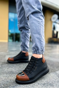 CH267 Roma Mirror Erkek Spor Günlük Bağcıklı Cilt Bot CST - Siyah/Taba CH267 Roma Mirror Erkek Spor Günlük Bağcıklı Cilt Bot CST - Siyah/Taba