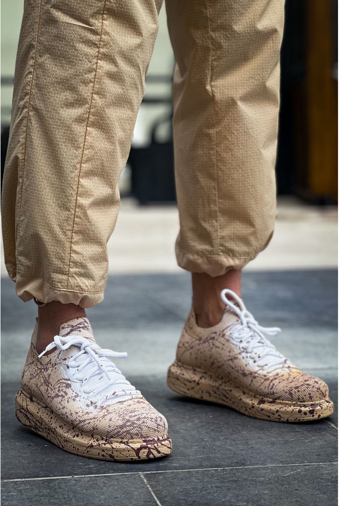 CH307 Tricot Erkek Günlük Bağcıklı Kahverengi Splush Baskılı Triko Spor Sneaker Ayakkabı TRT - Kum CH307 Tricot Erkek Günlük Bağcıklı Kahverengi Splush Baskılı Triko Spor Sneaker Ayakkabı TRT - Kum