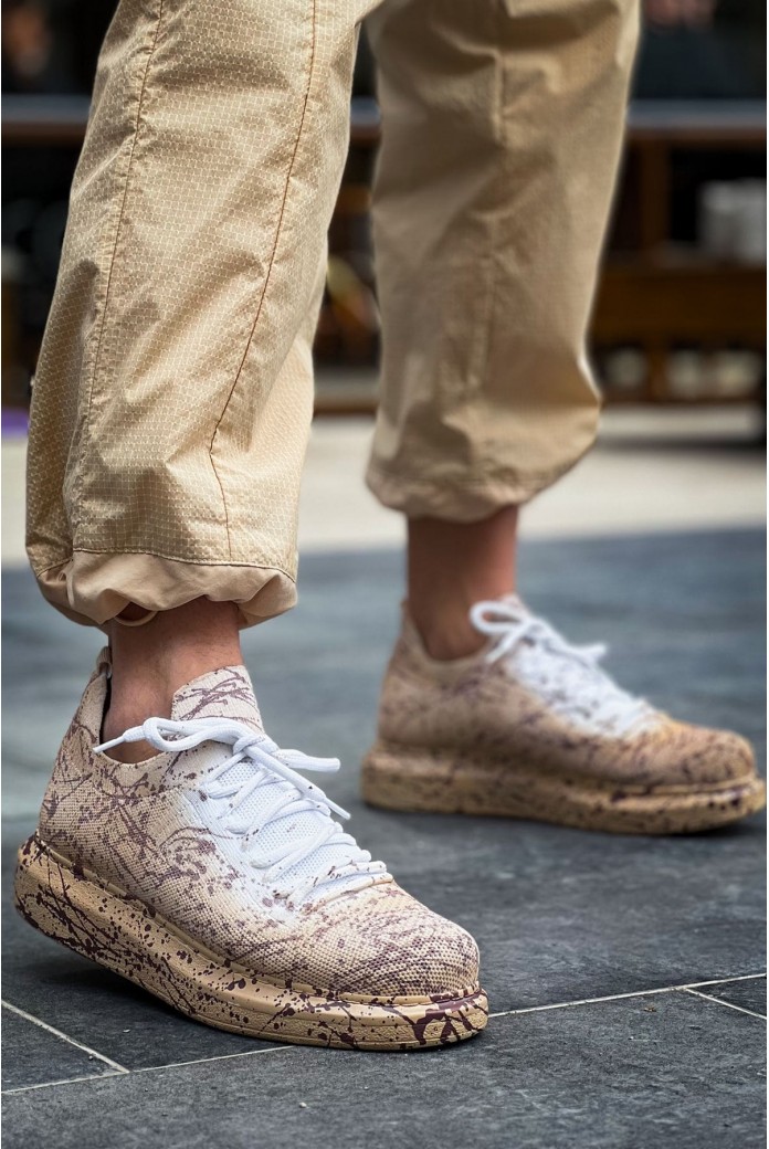 CH307 Tricot Erkek Günlük Bağcıklı Kahverengi Splush Baskılı Triko Spor Sneaker Ayakkabı TRT - Kum CH307 Tricot Erkek Günlük Bağcıklı Kahverengi Splush Baskılı Triko Spor Sneaker Ayakkabı TRT - Kum