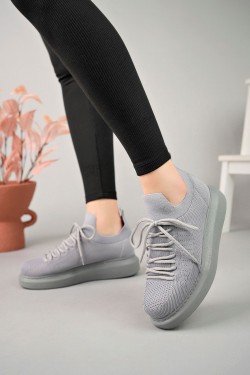 CH307 Tricot Erkek Günlük Bağcıklı Triko Spor Sneaker Ayakkabı TAT - Antrasit