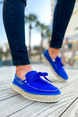CH311 Espadril Erkek Günlük Bağcıklı Hasır Taban Triko Klasik Ayakkabı THT - Mavi CH311 Espadril Erkek Günlük Bağcıklı Hasır Taban Triko Klasik Ayakkabı THT - Mavi