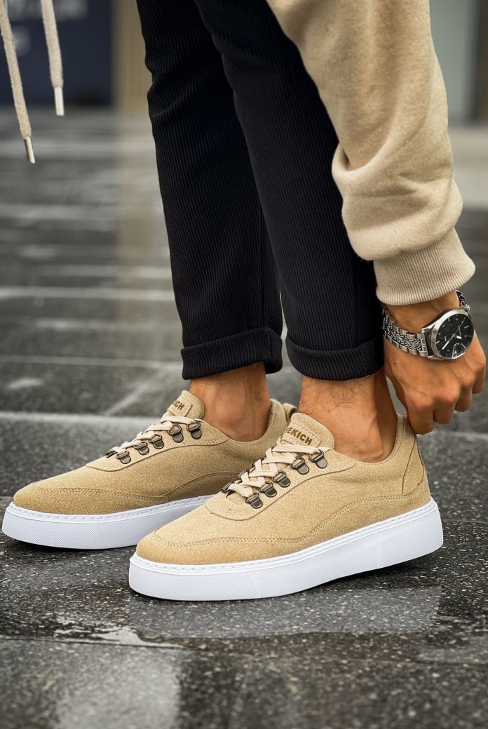 CH319 Stamina Erkek Günlük Bağcıklı Süet Spor Sneaker Ayakkabı SBT - Kum