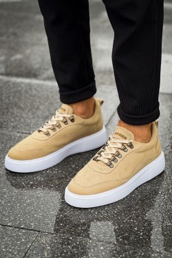 CH319 Stamina Erkek Günlük Bağcıklı Süet Spor Sneaker Ayakkabı SBT - Kum