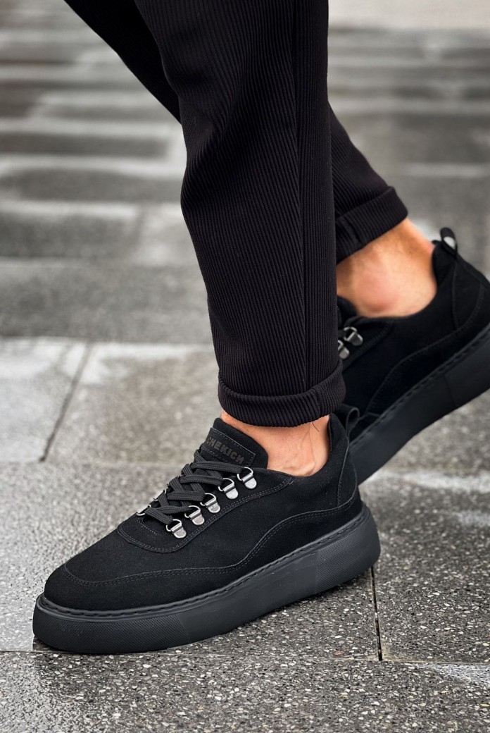 CH319 Stamina Erkek Günlük Bağcıklı Süet Spor Sneaker Ayakkabı SST - Siyah