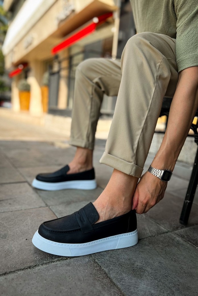 CH421 Bandera Erkek Günlük Bağcıksız Cilt Klasik Ayakkabı CBT - Siyah