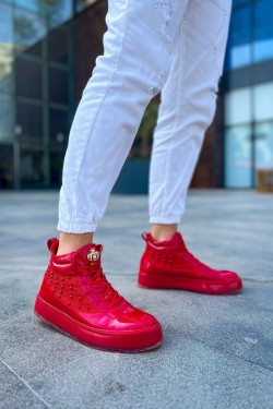 CH973 Majesty Erkek Spor Günlük Bağcıklı Rugan Bot RKT - Kırmızı