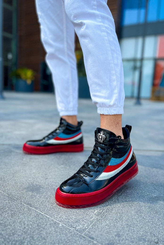 CH973 Majesty Erkek Spor Günlük Bağcıklı Rugan Bot RKT - Siyah/Kırmızı CH973 Majesty Erkek Spor Günlük Bağcıklı Rugan Bot RKT - Siyah/Kırmızı