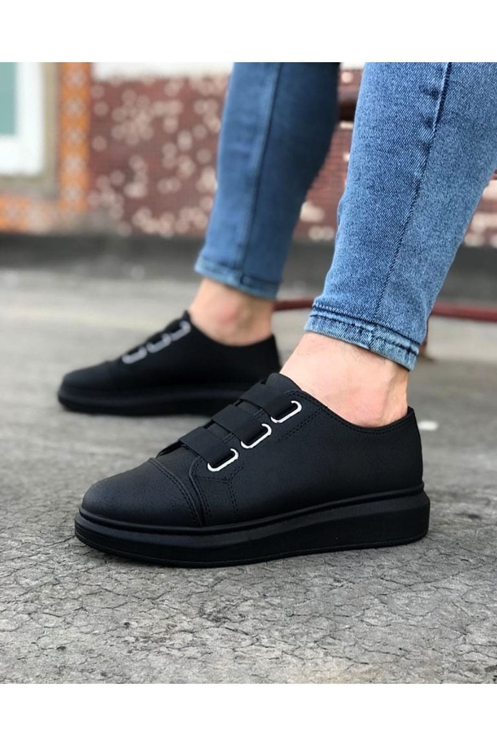 JY026 Astor Erkek Günlük Lastikli Cilt Spor Sneaker Ayakkabı CST - Siyah JY026 Astor Erkek Günlük Lastikli Cilt Spor Sneaker Ayakkabı CST - Siyah