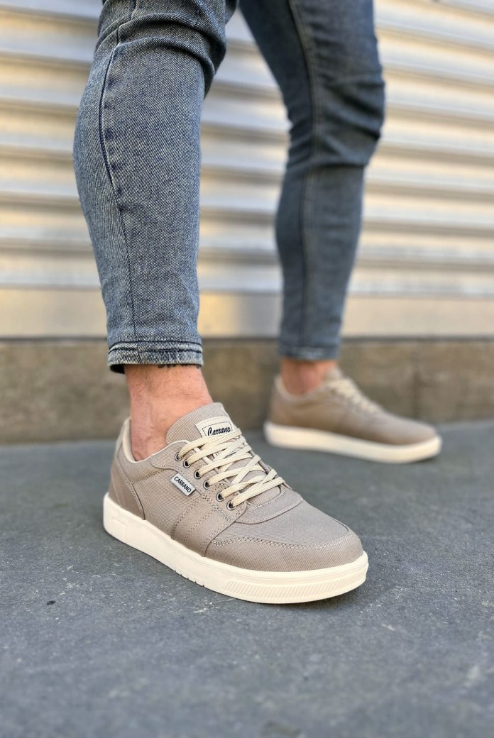 JY0118 REX Bağcıklı Keten Kumaş Erkek Günlük Sneaker Ayakkabı KKT - Bej JY0118 REX Bağcıklı Keten Kumaş Erkek Günlük Sneaker Ayakkabı KKT - Bej