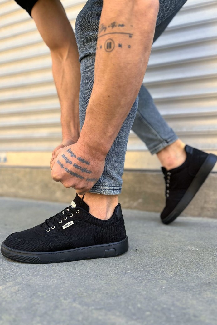JY0118 REX Bağcıklı Keten Kumaş Erkek Günlük Sneaker Ayakkabı KST - Siyah JY0118 REX Bağcıklı Keten Kumaş Erkek Günlük Sneaker Ayakkabı KST - Siyah