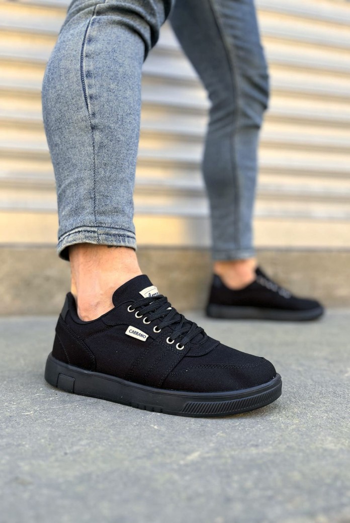 JY0118 REX Bağcıklı Keten Kumaş Erkek Günlük Sneaker Ayakkabı KST - Siyah JY0118 REX Bağcıklı Keten Kumaş Erkek Günlük Sneaker Ayakkabı KST - Siyah