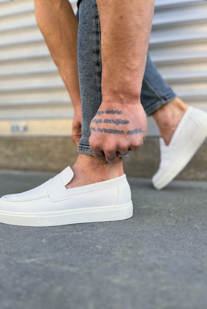 JY180 Estilo X Bağcıksız Cilt Erkek Günlük Spor Klasik Ayakkabı CBT - Beyaz JY180 Estilo X Bağcıksız Cilt Erkek Günlük Spor Klasik Ayakkabı CBT - Beyaz