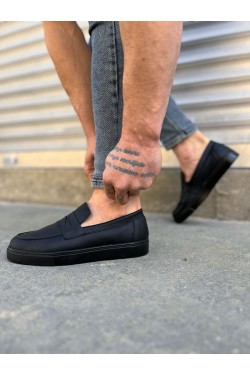 JY180 Estilo X Bağcıksız Cilt Erkek Günlük Spor Klasik Ayakkabı CST - Siyah