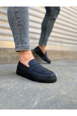 JY180 Estilo X Bağcıksız Cilt Erkek Günlük Spor Klasik Ayakkabı CST - Siyah