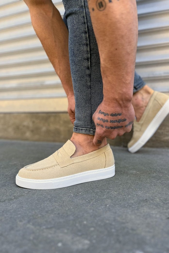 JY180 Estilo X Bağcıksız Süet Erkek Günlük Spor Klasik Ayakkabı SBT - Krem JY180 Estilo X Bağcıksız Süet Erkek Günlük Spor Klasik Ayakkabı SBT - Krem