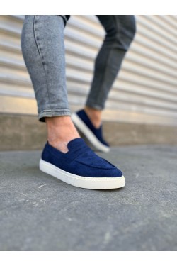 JY180 Estilo X Bağcıksız Süet Erkek Günlük Spor Klasik Ayakkabı SBT - Lacivert