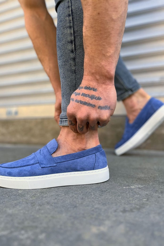 JY180 Estilo X Bağcıksız Süet Erkek Günlük Spor Klasik Ayakkabı SBT - Mavi JY180 Estilo X Bağcıksız Süet Erkek Günlük Spor Klasik Ayakkabı SBT - Mavi