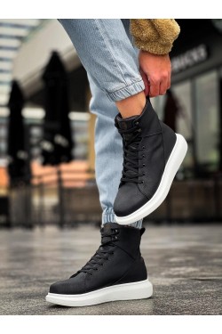 KN-B080 Erkek Spor Günlük Bağcıklı Cilt Bot CBT - Siyah KN-B080 Erkek Spor Günlük Bağcıklı Cilt Bot CBT - Siyah