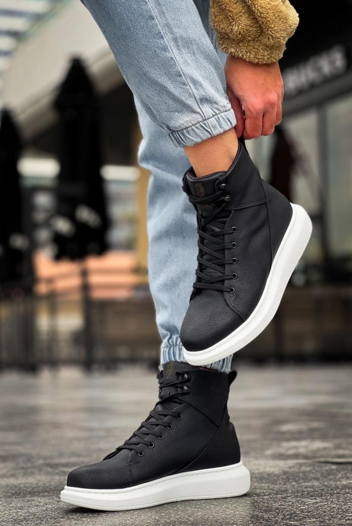 KN-B080 Erkek Spor Günlük Bağcıklı Cilt Bot CBT - Siyah KN-B080 Erkek Spor Günlük Bağcıklı Cilt Bot CBT - Siyah