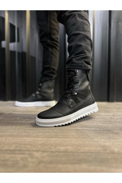 KN-B12 Erkek Spor Günlük Bağcıklı Cilt Bot CBT - Siyah KN-B12 Erkek Spor Günlük Bağcıklı Cilt Bot CBT - Siyah