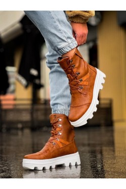 KN-B14 Erkek Spor Günlük Bağcıklı Cilt Bot CBT - Taba KN-B14 Erkek Spor Günlük Bağcıklı Cilt Bot CBT - Taba