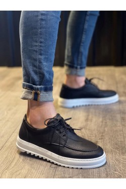 KN-T12 Erkek Günlük Bağcıklı Cilt Klasik Ayakkabı CBT - Siyah KN-T12 Erkek Günlük Bağcıklı Cilt Klasik Ayakkabı CBT - Siyah
