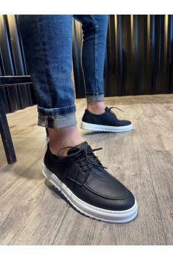 KN-T12 Erkek Günlük Bağcıklı Cilt Klasik Ayakkabı CBT - Siyah KN-T12 Erkek Günlük Bağcıklı Cilt Klasik Ayakkabı CBT - Siyah
