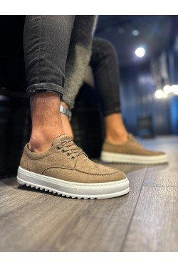 KN-T12 Erkek Günlük Bağcıklı Süet Klasik Ayakkabı SBT - Camel