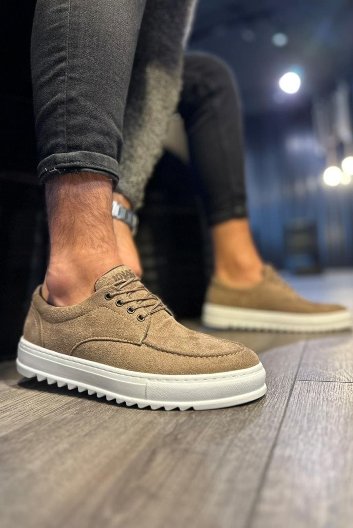 KN-T12 Erkek Günlük Bağcıklı Süet Klasik Ayakkabı SBT - Camel