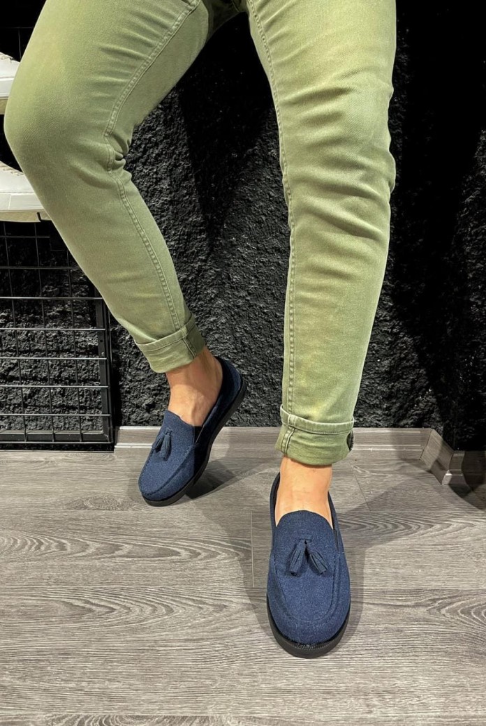 KN007 Erkek Günlük Bağcıksız Loafer Corcik Süet Klasik Ayakkabı SST - Mavi KN007 Erkek Günlük Bağcıksız Loafer Corcik Süet Klasik Ayakkabı SST - Mavi