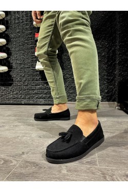 KN007 Erkek Günlük Bağcıksız Loafer Corcik Süet Klasik Ayakkabı SST - Siyah KN007 Erkek Günlük Bağcıksız Loafer Corcik Süet Klasik Ayakkabı SST - Siyah