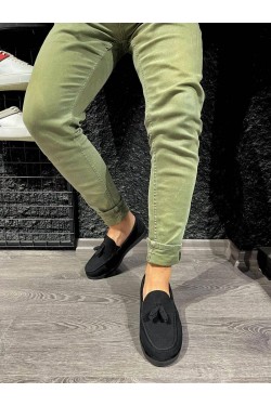 KN007 Erkek Günlük Bağcıksız Loafer Corcik Süet Klasik Ayakkabı SST - Siyah KN007 Erkek Günlük Bağcıksız Loafer Corcik Süet Klasik Ayakkabı SST - Siyah