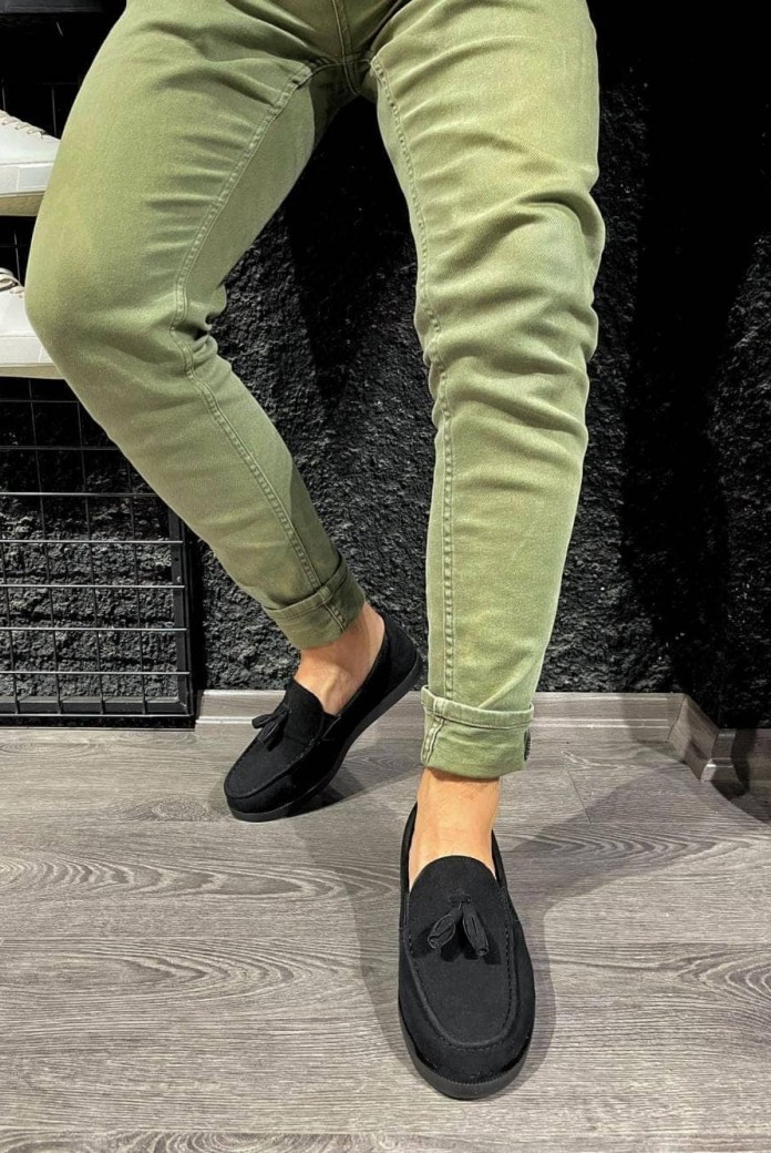 KN007 Erkek Günlük Bağcıksız Loafer Corcik Süet Klasik Ayakkabı SST - Siyah KN007 Erkek Günlük Bağcıksız Loafer Corcik Süet Klasik Ayakkabı SST - Siyah