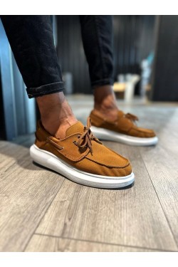 KN009 Erkek Günlük Bağcıklı Süet Klasik Ayakkabı SBT - Taba
