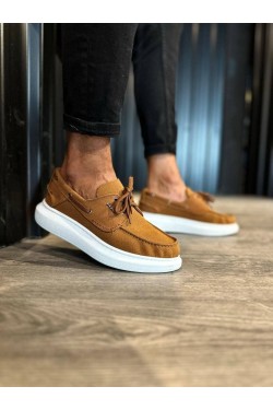 KN009 Erkek Günlük Bağcıklı Süet Klasik Ayakkabı SBT - Taba