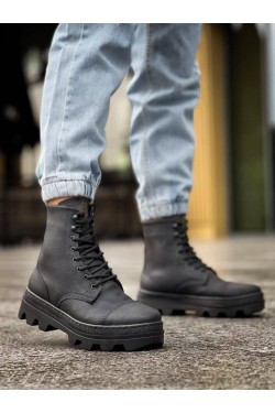 KN023 Erkek Spor Günlük Bağcıklı Cilt Bot CST - Siyah KN023 Erkek Spor Günlük Bağcıklı Cilt Bot CST - Siyah