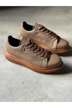 KN041 Erkek Günlük Bağcıklı Tırtıklı Cilt Spor Sneaker Ayakkabı CTT - Taba KN041 Erkek Günlük Bağcıklı Tırtıklı Cilt Spor Sneaker Ayakkabı CTT - Taba