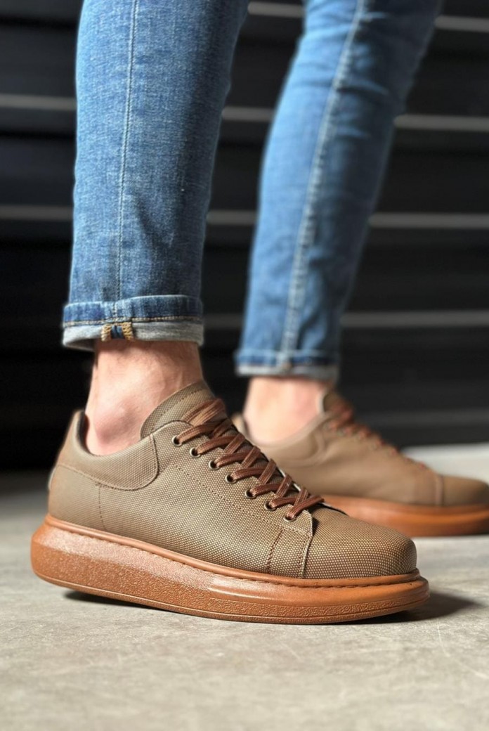 KN041 Erkek Günlük Bağcıklı Tırtıklı Cilt Spor Sneaker Ayakkabı CTT - Taba KN041 Erkek Günlük Bağcıklı Tırtıklı Cilt Spor Sneaker Ayakkabı CTT - Taba