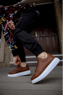 KN044 Erkek Günlük Bağcıklı Cilt Spor Sneaker Ayakkabı CBT - Taba KN044 Erkek Günlük Bağcıklı Cilt Spor Sneaker Ayakkabı CBT - Taba