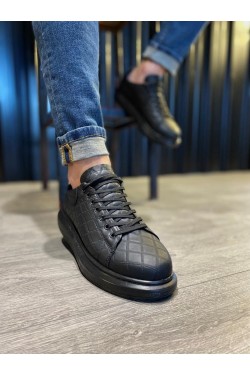 KN044 Erkek Günlük Bağcıklı Kapitone Desenli Cilt Spor Sneaker Ayakkabı CST - Siyah KN044 Erkek Günlük Bağcıklı Kapitone Desenli Cilt Spor Sneaker Ayakkabı CST - Siyah