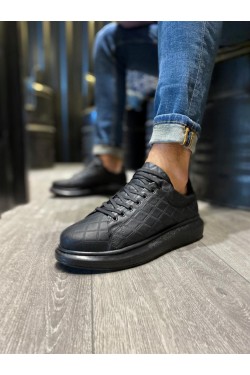 KN044 Erkek Günlük Bağcıklı Kapitone Desenli Cilt Spor Sneaker Ayakkabı CST - Siyah KN044 Erkek Günlük Bağcıklı Kapitone Desenli Cilt Spor Sneaker Ayakkabı CST - Siyah