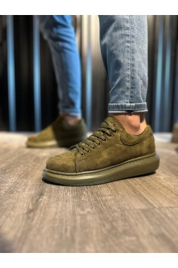 KN044 Erkek Günlük Bağcıklı Süet Spor Sneaker Ayakkabı SHT - Haki KN044 Erkek Günlük Bağcıklı Süet Spor Sneaker Ayakkabı SHT - Haki