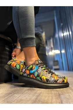 KN046 Erkek Günlük Bağcıklı Hot Baskılı Cilt Spor Sneaker Ayakkabı CST - Siyah KN046 Erkek Günlük Bağcıklı Hot Baskılı Cilt Spor Sneaker Ayakkabı CST - Siyah