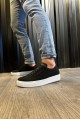 KN060 Erkek Günlük Bağcıklı Süet Spor Sneaker Ayakkabı SBT - Siyah