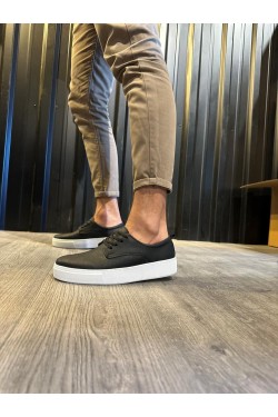 KN077 Erkek Günlük Bağcıklı Cilt Spor Sneaker Ayakkabı CBT - Siyah KN077 Erkek Günlük Bağcıklı Cilt Spor Sneaker Ayakkabı CBT - Siyah